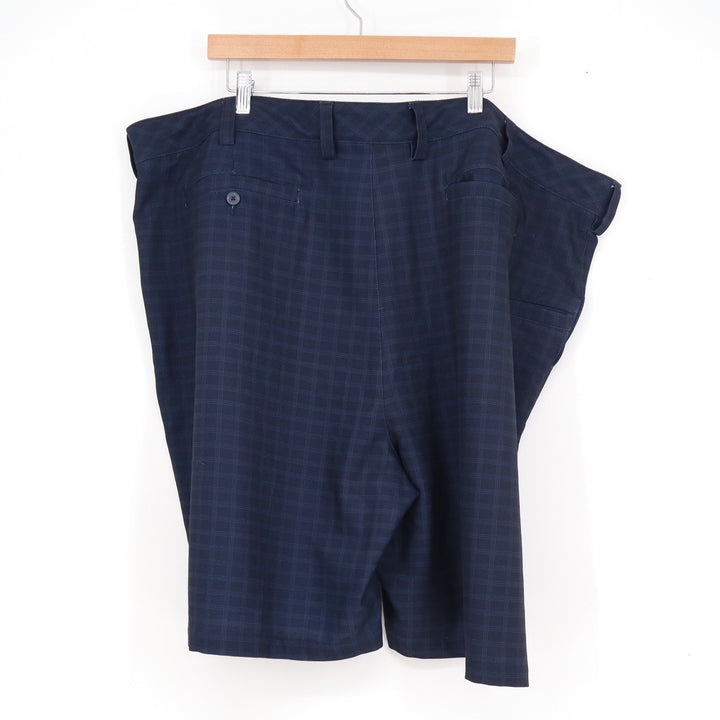 Reebok Golf Mens Navy Blue Plaid Performance Shorts Size 52 Stretch LEDB0870