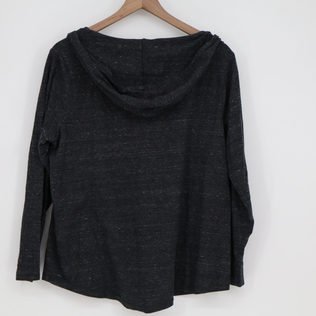 Sonoma Goods For Life Hoodie Womens PXL Petite Heather Black Kangaroo Pocket