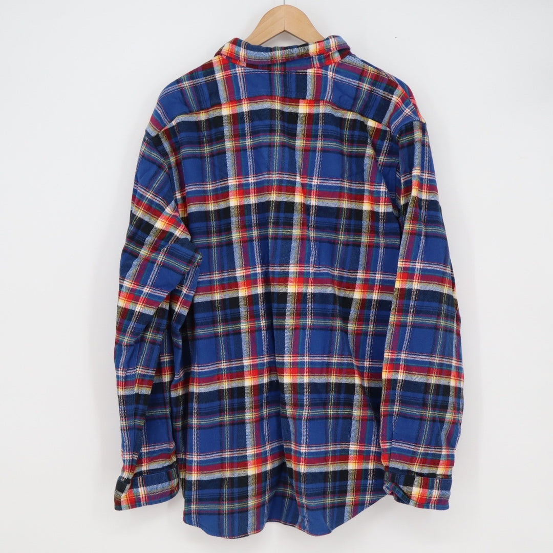 Polo Ralph Lauren Mens XXL Blue Plaid Flannel Button Down Mountain Skiing Shirt