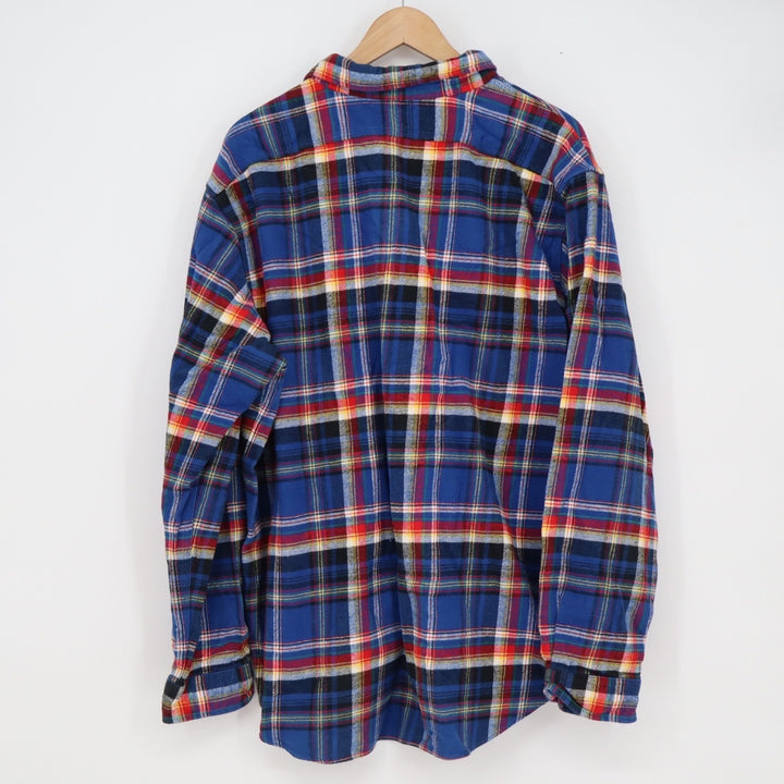 Polo Ralph Lauren Mens XXL Blue Plaid Flannel Button Down Mountain Skiing Shirt