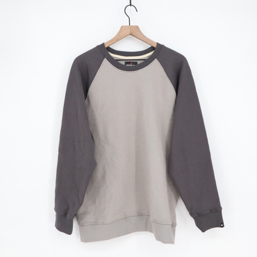 American Giant Colorblock Midweight Sweatshirt Mens L Gray Charcoal Fleece Lined