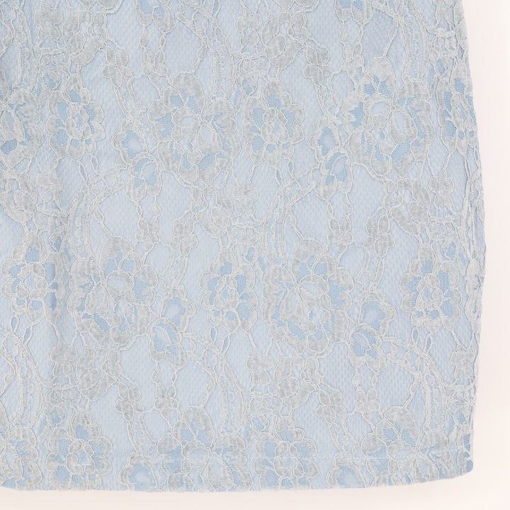 Naked Wardrobe Light Blue Floral Lace Mini Skirt Medium