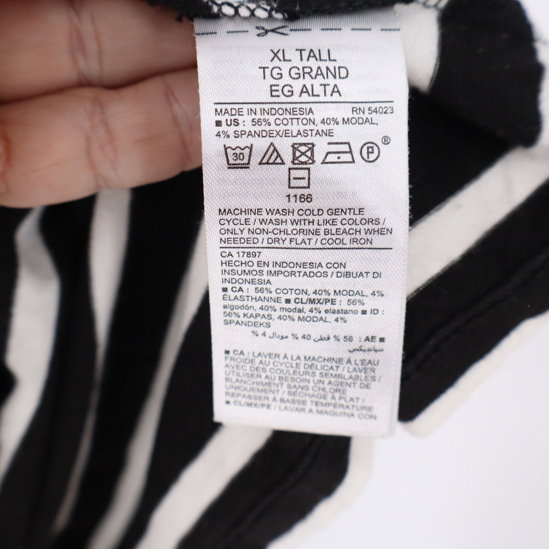 Old Navy Womens XL Tall Black White Striped Short Sleeve T-Shirt Dress Cotton
