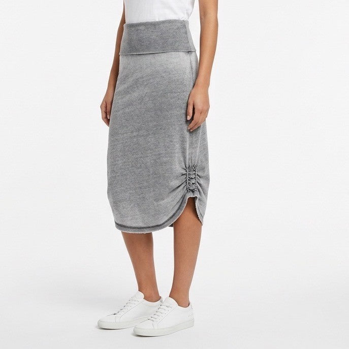 Luv 4 Anouka Skirt Womens Large Gray Cotton Elastic Waist Side Braided Round Hem