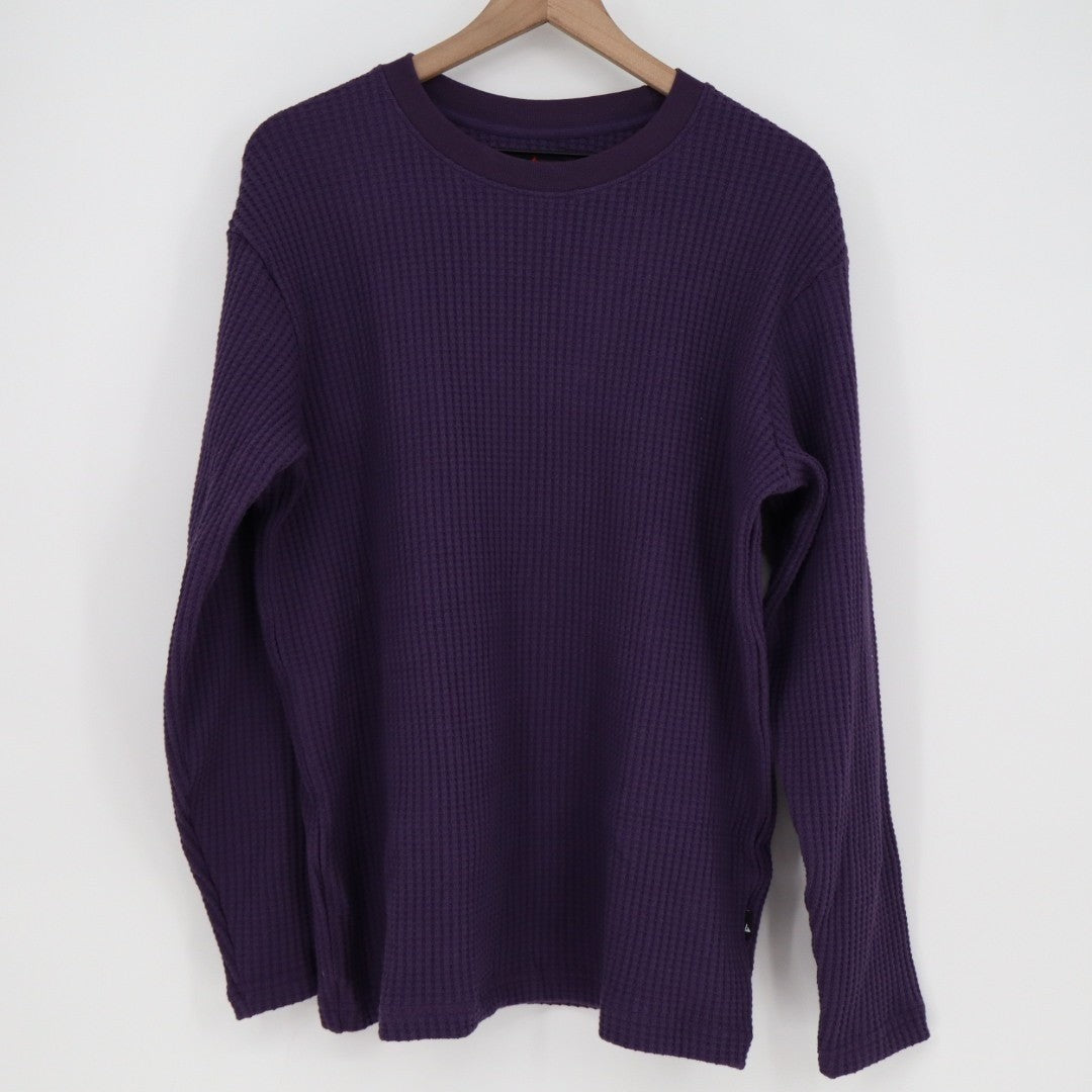 American Giant T-Shirt Mens Large Purple Waffle Knit Cotton Stretch Crew Neck
