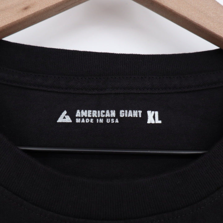 American Giant Mens XL Black Crew Neck T Shirt Made in USA Basic Cotton Tee
