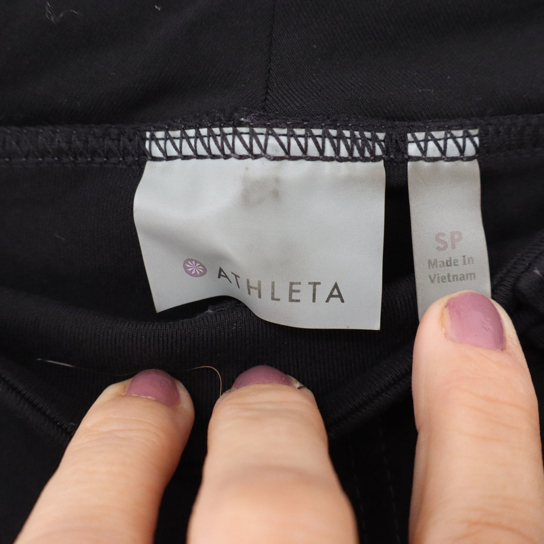 Athleta Metro Moto Leggings Black Petite SP Supplex Nylon Pants