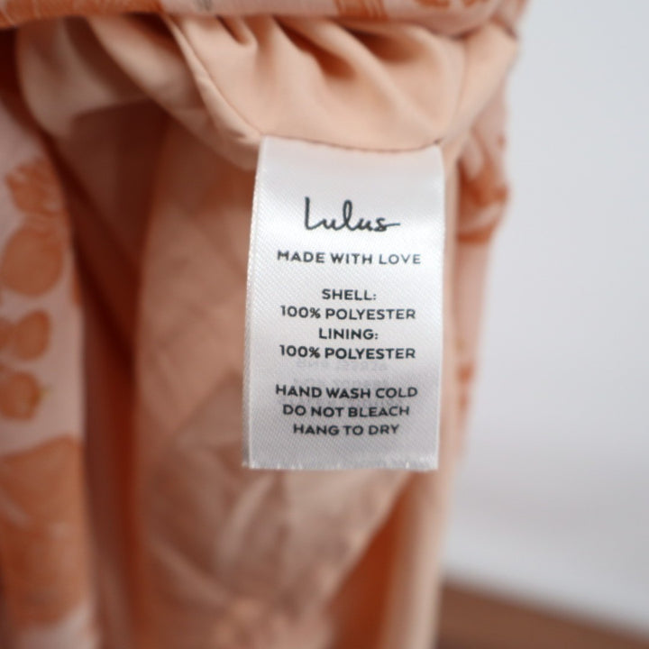 Lulus Love & Blooms Off The Shoulder Dress Womens Large Blush Floral Print Lined