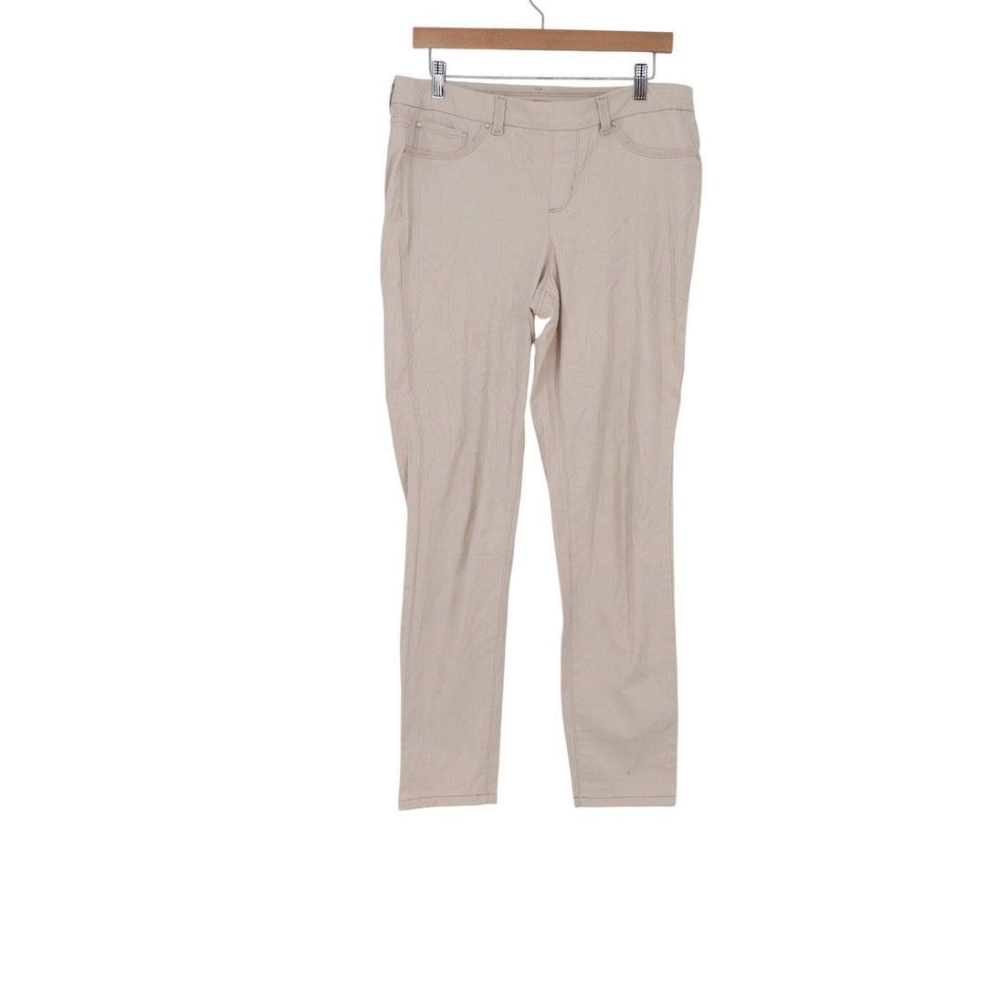 Charter Club Jean Shop Beige Skinny Leg Pants Womens 10 Pull On Stretch Khaki