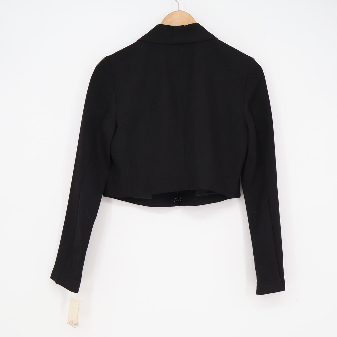 Bar III Seoul Cropped Blazer Shawl Collar Deep Black Mens Small NEW