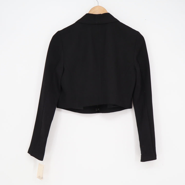 Bar III Seoul Cropped Blazer Shawl Collar Deep Black Mens Small NEW