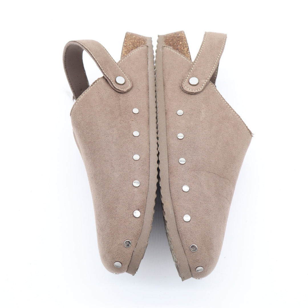 Old Navy Womens Studded Backstrap Clogs Taupe Faux Suede Size 8 S/787910-02