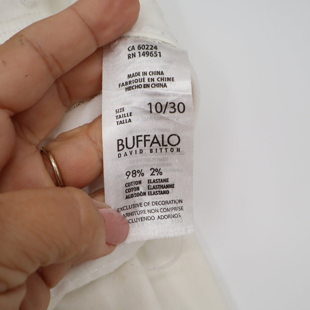 Buffalo David Bitton Daily Mid-Rise Stretch Skinny Ankle Jeans Off-White 10