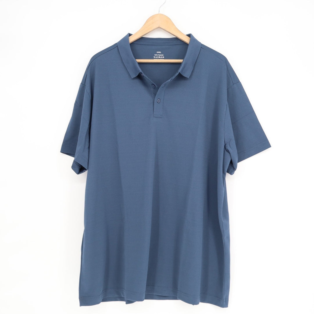 Polo Shirt Men's 3XL Navy Short Sleeve Golf Tennis Performance Spread Collar