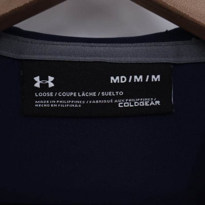 Under Armour ColdGear Mens Medium Navy Blue Full Zip Hoodie Jacket Loose Fit