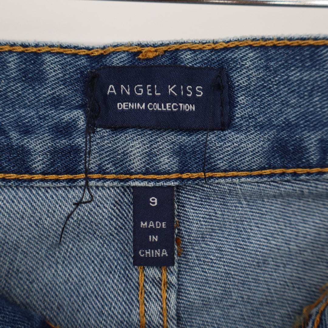 Angel Kiss Jeans Womens 9 Mom Jeans Blue Distressed New