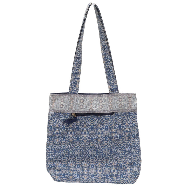 Derin Collection Blue Tapestry Tote Bag Made in Turkey Shoulder Bag