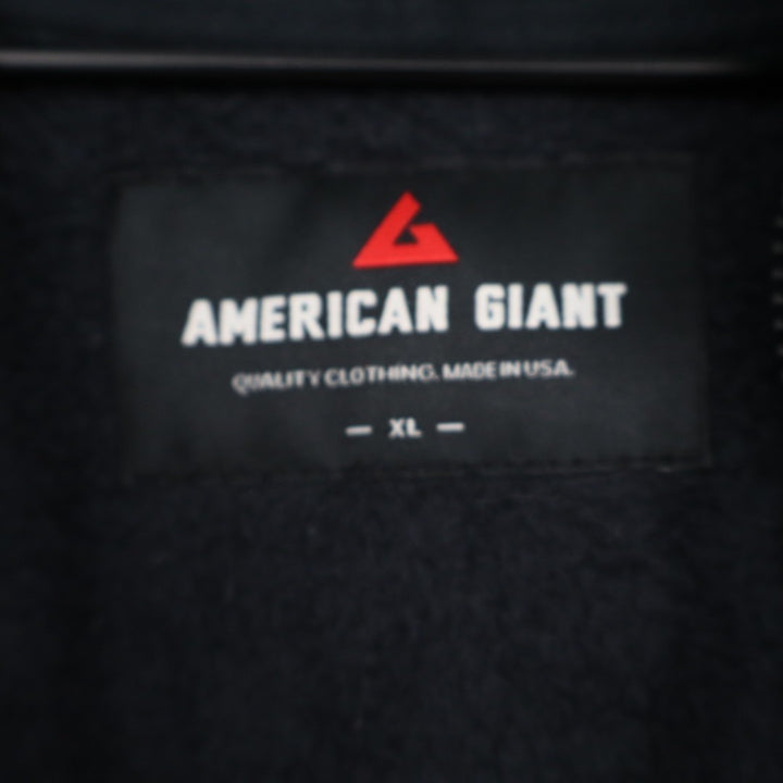 American Giant Classic Hoodie Mens XL Black Full Zip Cotton Camo Raglan Sleeve