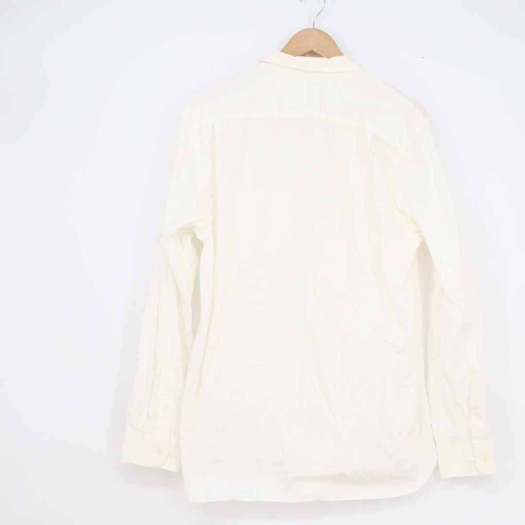 Muji Mens Long Sleeve Cotton Button Down Shirt Off White Size L