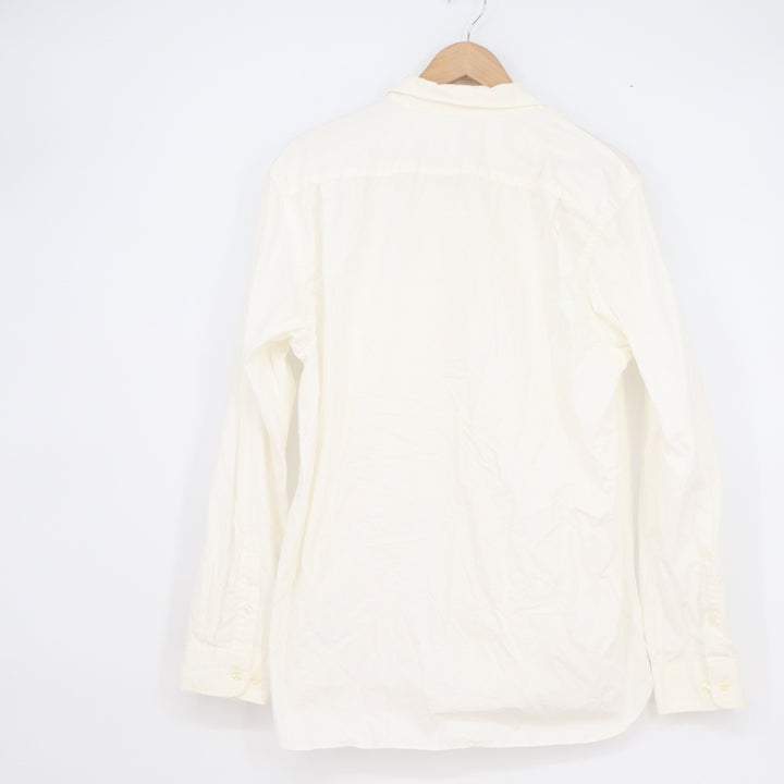 Muji Mens Long Sleeve Cotton Button Down Shirt Off White Size L