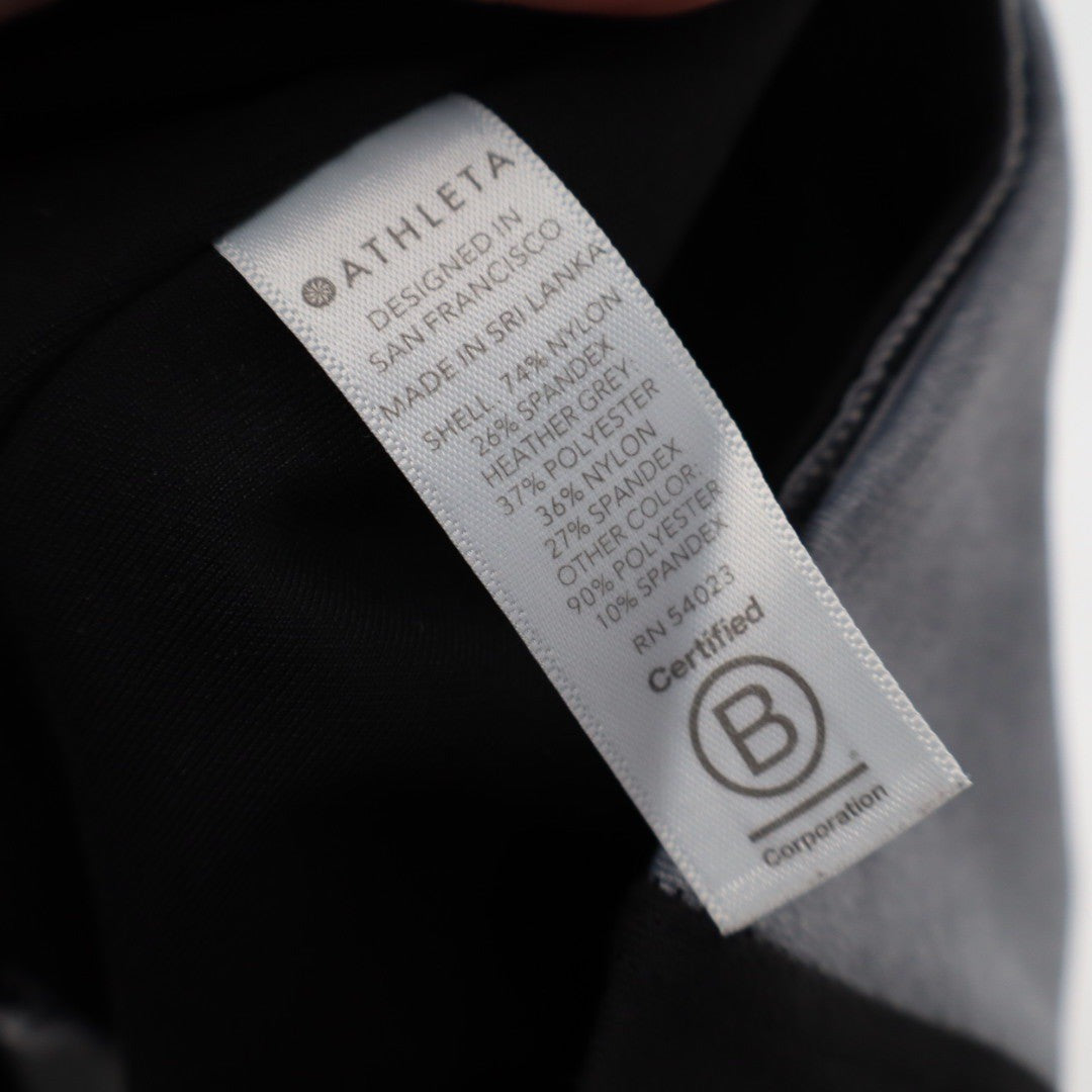 Athleta Crest Colorblock Tight Leggings Black Grey White Athletic Gym Size M