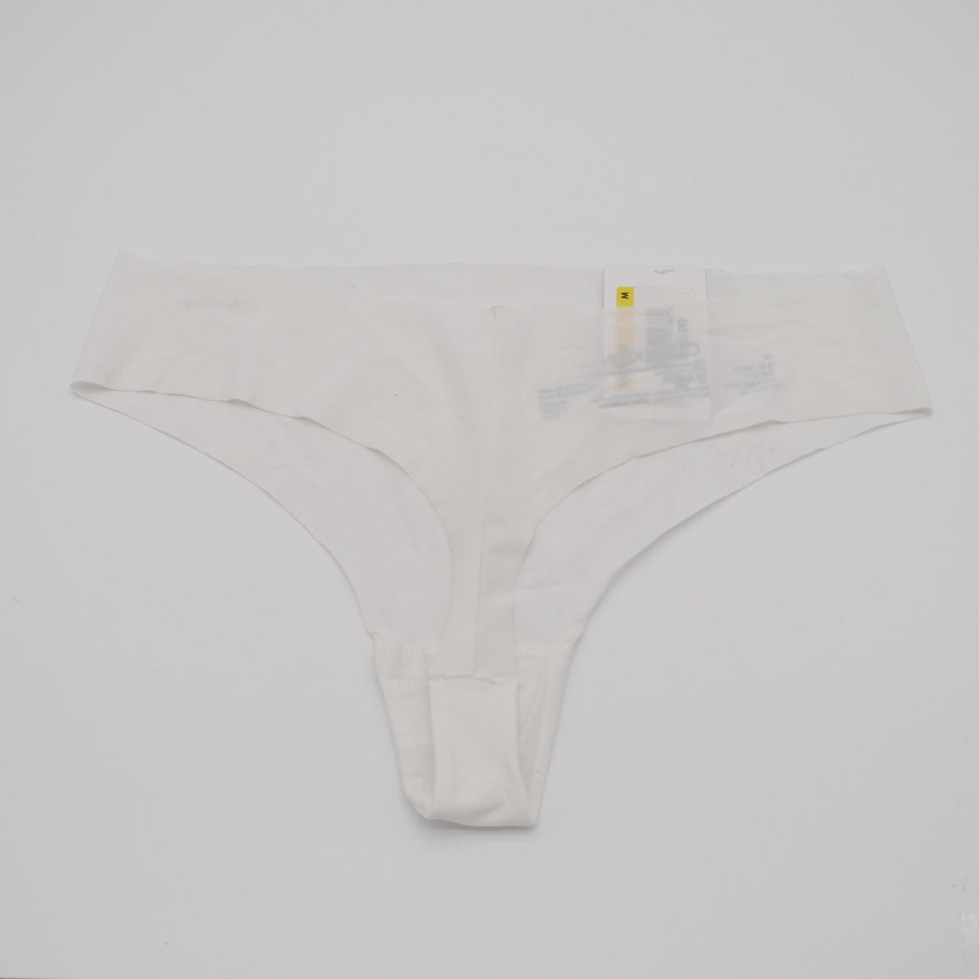 Calvin Klein Invisibles Thong Panty Womens M White Stretch Seamless Flexible Fit