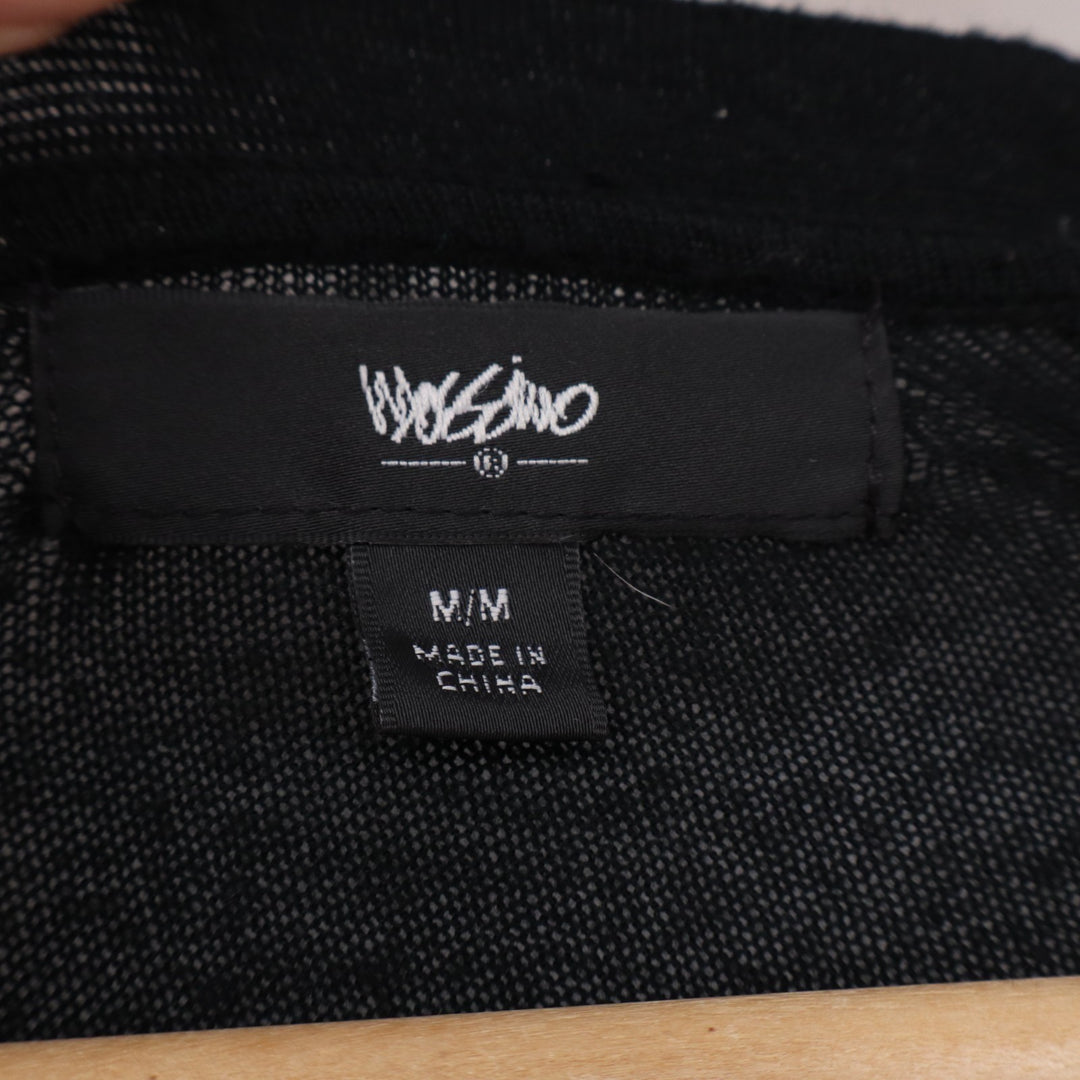 Mossimo Cardigan Sweater Womens Medium Black Rayon Tight Knit Winter Open Front