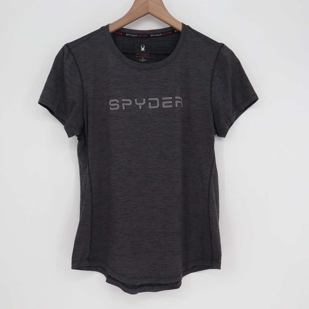 Spyder Active Mens Medium Charcoal Gray Space Dye Logo Performance T-Shirt M