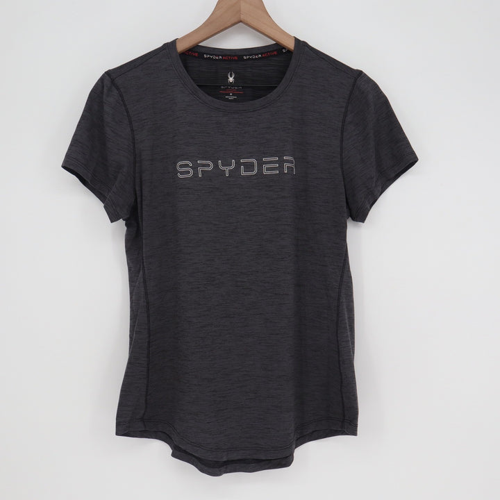 Spyder Active Mens Medium Charcoal Gray Space Dye Logo Performance T-Shirt M
