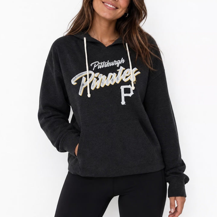 47 Brand Pittsburgh Pirates Womens Hoodie Small Flint Black MLB