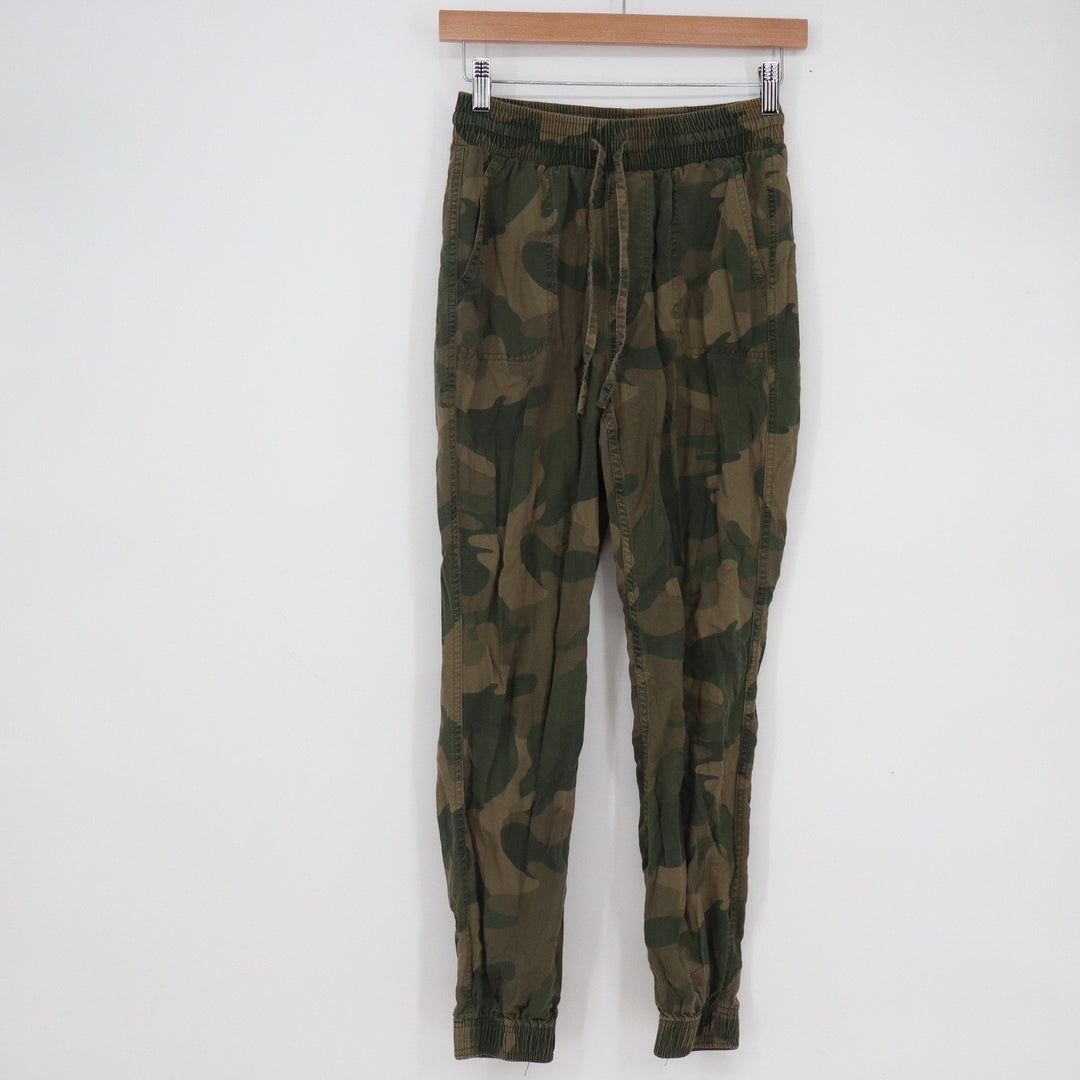 Hollister Ultra High-Rise Joggers Camo Green Brown XS Elastic Waist Drawstring