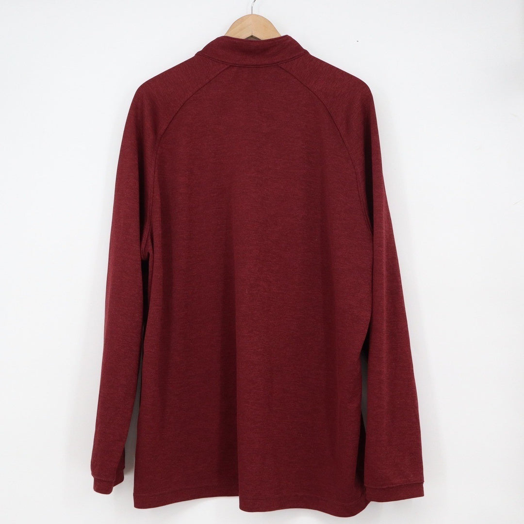 Bolle Mens XXL Burgundy Heathered Quarter Zip Pullover Mock Neck Long Sleeve Top