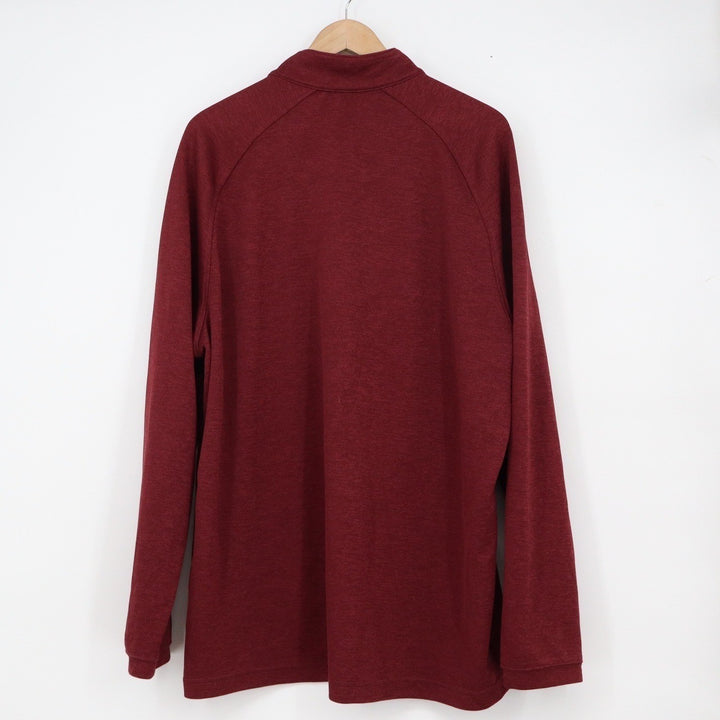 Bolle Mens XXL Burgundy Heathered Quarter Zip Pullover Mock Neck Long Sleeve Top