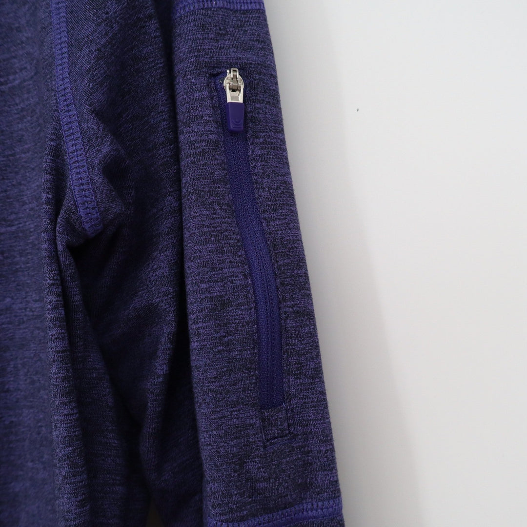 Kirkland Signature Purple Heathered Quarter Zip Pullover Thumbhole Active Top L