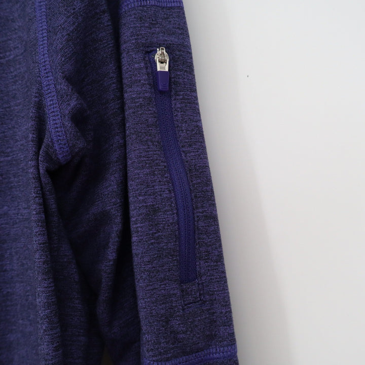 Kirkland Signature Purple Heathered Quarter Zip Pullover Thumbhole Active Top L