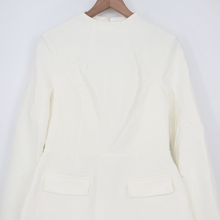 Showpo Carlson White High Neck Open Back Cocoon Mini Dress Size 8