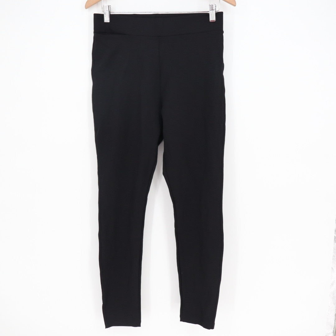American Giant Ponte Slim Pants Womens 10 Super Black Skinny Leg Stretch Casual