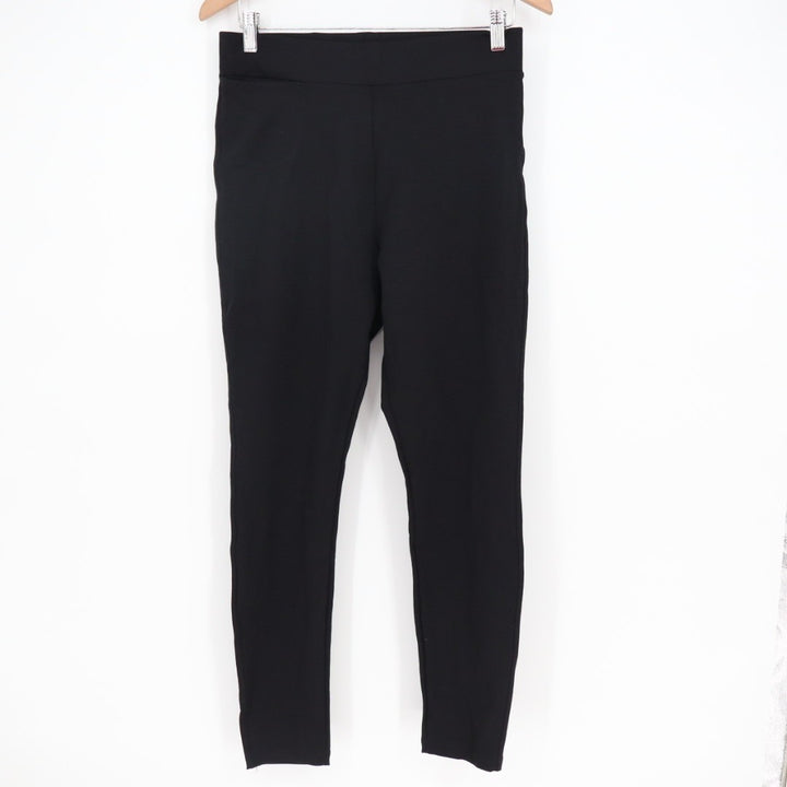 American Giant Ponte Slim Pants Womens 10 Super Black Skinny Leg Stretch Casual