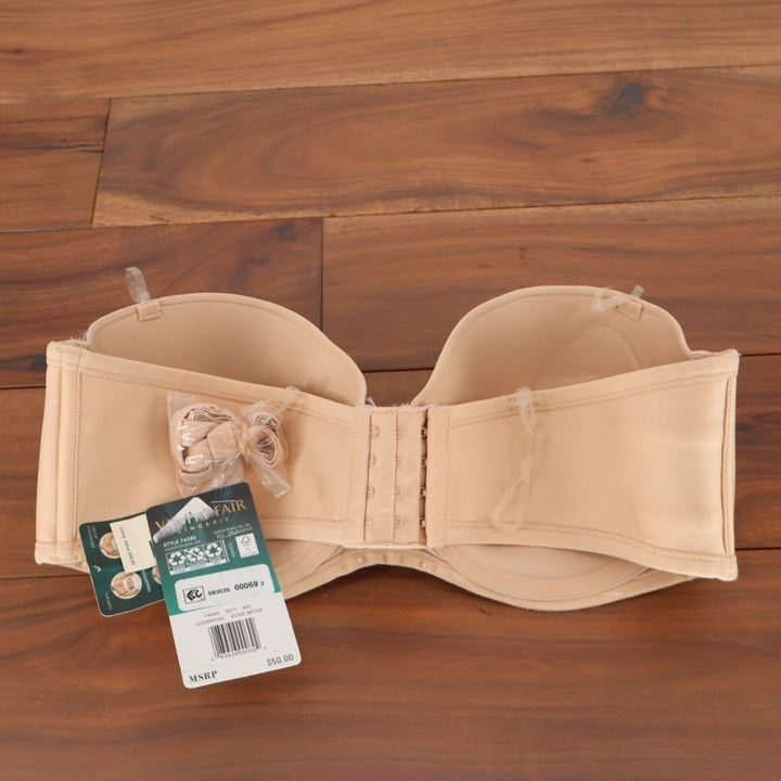 Vanity Fair Beauty Back Full Figure Strapless Underwire Bra Women 40C Rose Beige