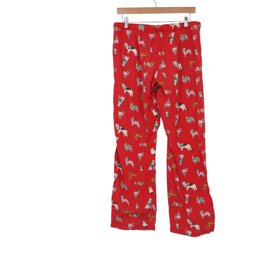 Old Navy Red Cotton Holiday Dog Print Pajama Pants Medium Christmas Loungewear