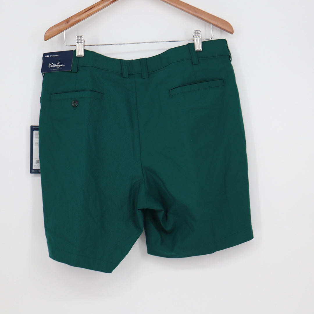 Walter Hagen Clubhouse Chino Golf Shorts Dark Green Mens 36 UPF 50+