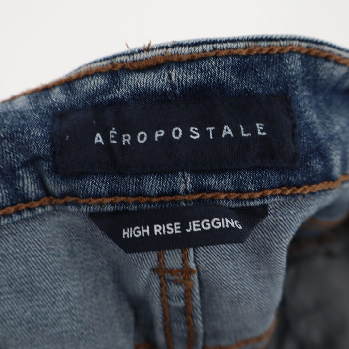 Aéropostale Jegging Jeans Womens 4R Blue Cotton Stretch Distressed High Rise