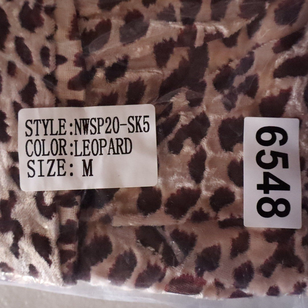 Naked Wardrobe Leopard Print Asymmetrical Ruffle Mini Skirt Medium