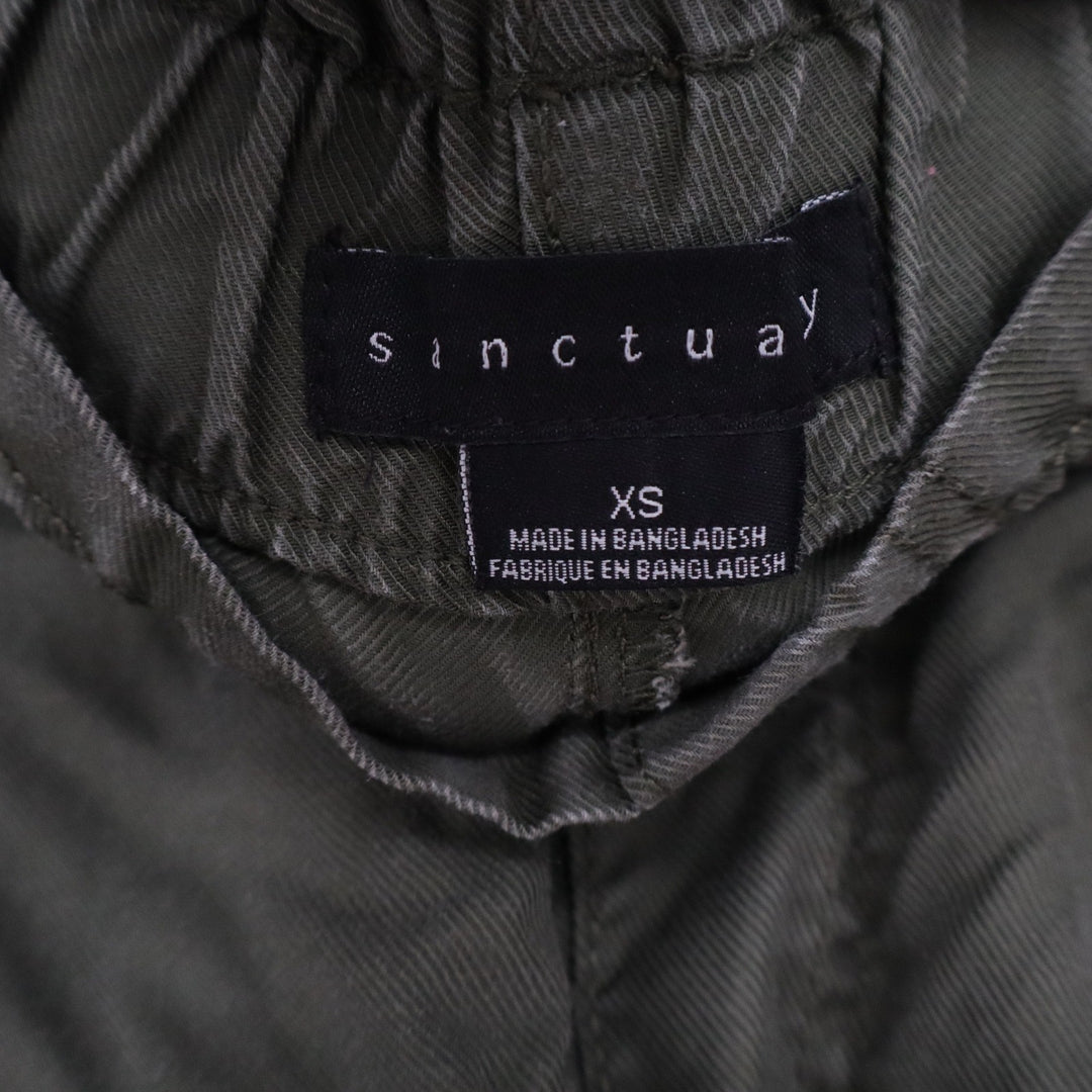 Sanctuary Olive Green Elastic Waist Tapered Pants XS Cotton Lyocell