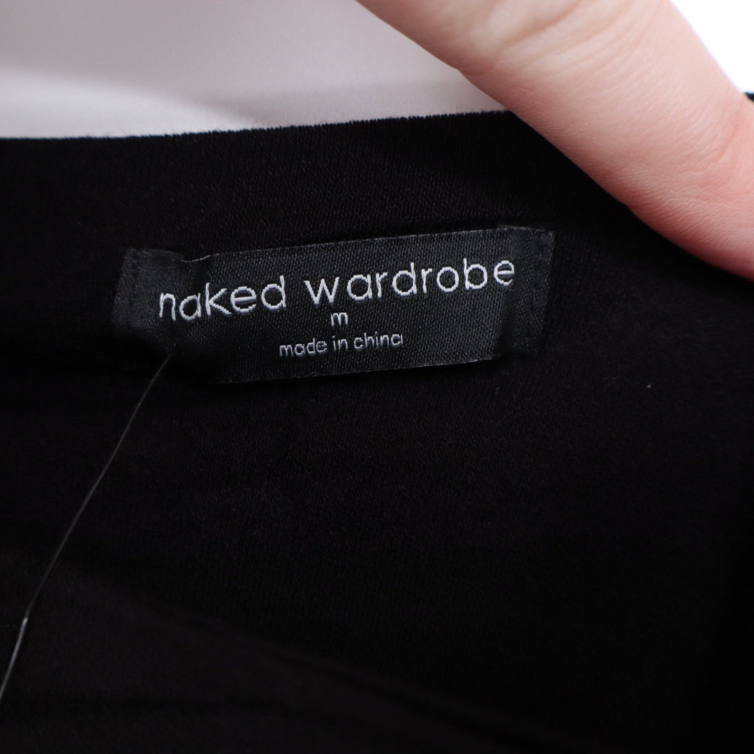 Naked Wardrobe Black Scoop Neck Thong Bodysuit Medium Sleeveless