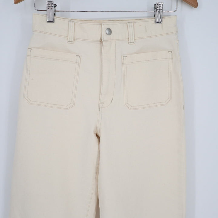 Madewell Emmett Wide Leg Jeans Womens 26T White Denim Cotton Stretch Outdoor