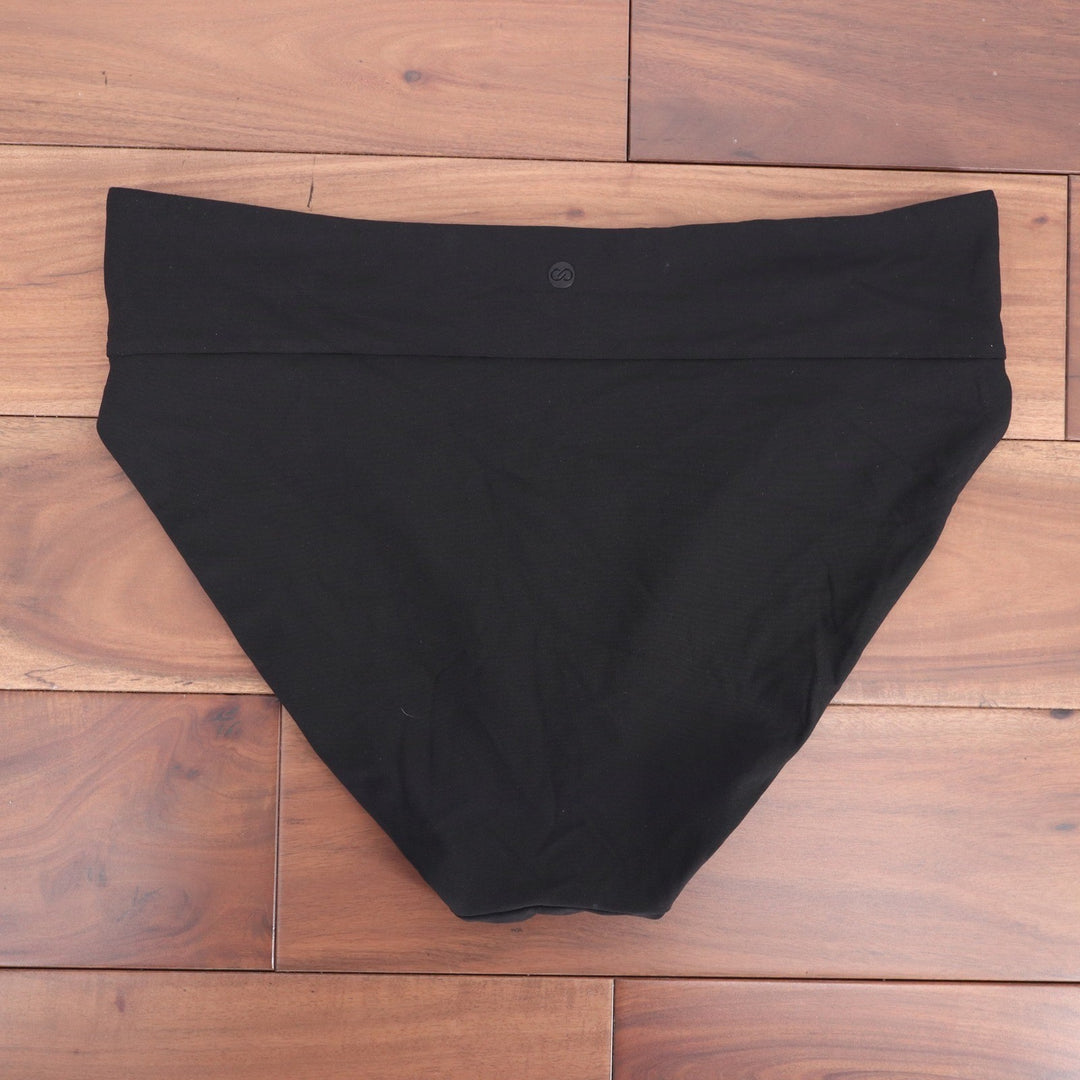 Calia Womens Black High Waisted Ruched Bikini Swim Bottoms Size M
