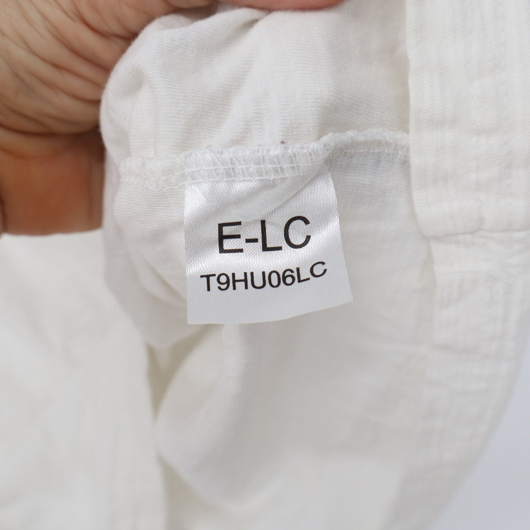 English Laundry T-Shirt Mens M Cream Slub Knit Button Shoulder Good
