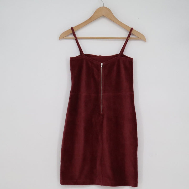 Forever 21 Burgundy Corduroy Mini Dress Spaghetti Strap Maroon Size M