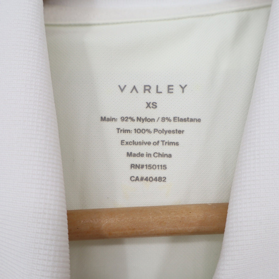Varley Tank Top Women's XS Sleeveless Quarter Zip Cream Striped Athletic